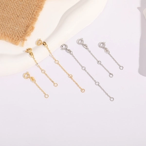 Chaîne d'Extension en Cuivre Plaqué Or 14K pour Colliers Bracelets Accessoires de Création de Bijoux DIY Chaîne de Queue