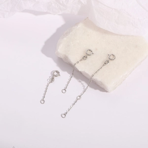 Lot de trois chaînettes d'extension en argent sterling S925 avec fermoirs à ressort
