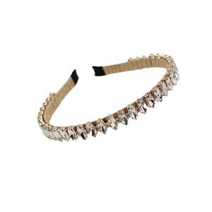 Baroque style gold headband with marquise-cut rhinestones for an elegant fashion statement