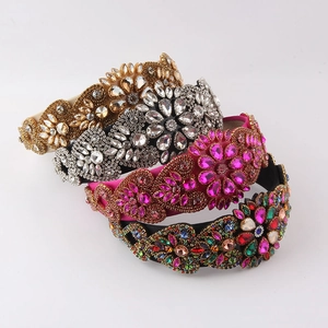 Fashion Baroque Full Rhinestone Headband For Women Luxury Vintage Crystal Hair Accessories For Party Wedding Banquet Jewelry