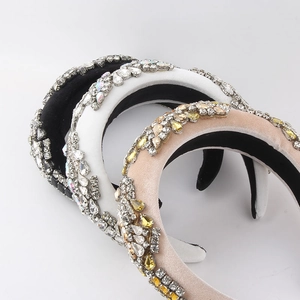 Baroque padded headband set with sparkling crystals and rhinestones for women