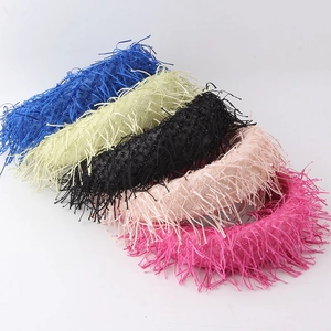 Bohemian Retro Woolen Yarn Tassel Fringe Padded Headband Fashion Solid Color Sponge Hair Band For Women Hair Accessories
