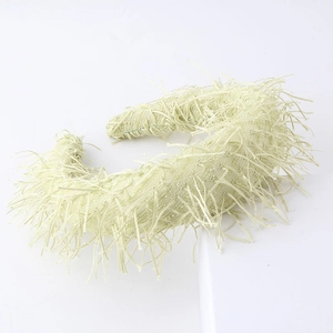 Fashion light green fringe headband with textured sponge sponge tassels for women