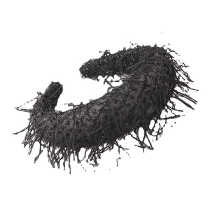Fashionable black sponge headband with long fringe tassels for women in minimalist style