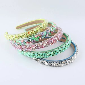 Luxury Rhinestone Padded Headband For Women Sparkling Crystal Sponge Hair Hoop Vintage Wide Hairband Wedding Party Hair Accessories