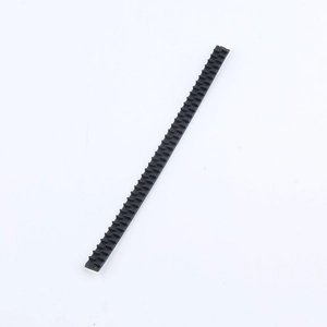 Detail view of the anti-slip black rubber headband strip with precision teeth and HK logo