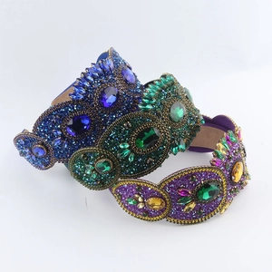 Luxurious Baroque Rhinestone Headband Vintage Full Rhinestone Inlaid Pave Crystal Hair Band Heavy Craft Party Hair Accessories For Women