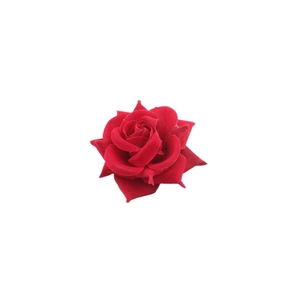 Fermaglio per capelli a rosa rossa in velluto con petali a strati per accessori fai da te