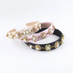 Barock Retro Haarreif Künstliche Perle Strass Legierung Blume Haarspange Luxus Hochzeit Party Haarschmuck Für Damen