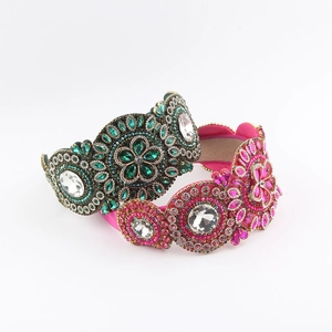 Serre-Tête Large en Strass Baroque de Luxe pour Femme Bijoux de Tête Style Couronne Vintage Accessoires Cheveux Fête