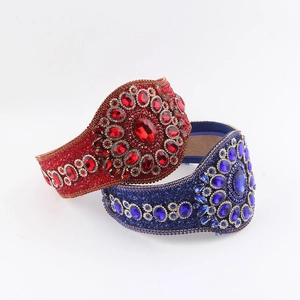 Luxurious Baroque Wide Rhinestone Headband Vintage Palace Style Floral Pattern Hair Hoop For Women Party Wedding Hair Accessories