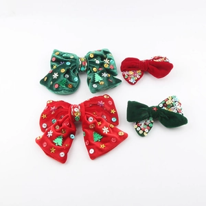 Pince à Cheveux Nœud en Velours de Noël avec Paillettes Étoile Flocon de Neige Sapin de Noël Pince à Ressort pour Femme
