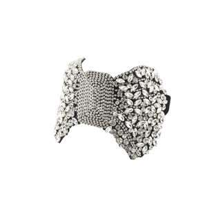 Baroque luxury bow headband with sparkling crystals and rhinestones for party accessories