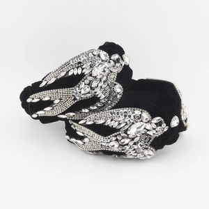 Vintage Samt Breiter Haarreif Mit Strass Schwalbe Vogel Luxus Barock Dickes Haarband Damen Zubehör