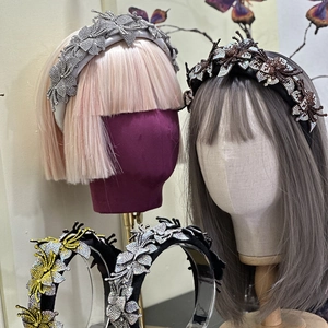 Cerchietto vintage con nodi e strass a farfalla e fiori per le donne