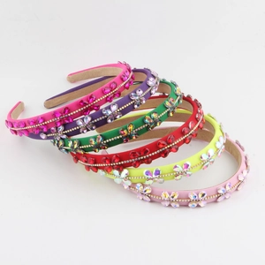 Baroque Style Padded Sponge Headband For Women Luxury Rhinestone Crystal Flower Hair Band Sparkle Fashion Hair Accessory