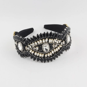 Cerchietto barocco di lusso con cristalli colorati e strass luccicanti per donna