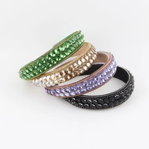 Baroque Luxury Rhinestone Wide Headband For Women Padded Hairband Retro Party Banquet Hair Accessories Sparkling Hair Hoop