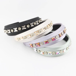 Fashion Padded Satin Headband With Butterfly Flower Rhinestone Inlaid Wide Hairband Elegant Sweet Women Hair Accessories