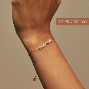 Bracciale Collana in Rame Placcato Oro 14K con Lettere Mama Zirconia Moda Personalizzata Ciondolo a Cuore Gioielli per Donna Regalo Festa della Mamma