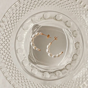 Französisch Vintage C-Form Süßwasserperlen Ohrringe Mit Silber Ohrstecker Stift Gold Plattiert Kupfer Damen Schmuck
