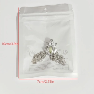 Luminous frog pendant necklace size dimensions in centimeters and inches with silver chain