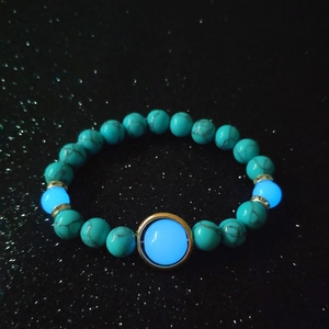 Unisex Leuchtendes Türkis Perlenarmband Im Dunkeln Leuchtend Elastisches Perlenarmband Halloween Party Schmuck Geschenk Für Herren Damen