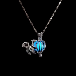Hohl Eichhörnchen Leuchtend Anhänger Halskette Legierung Leuchten Im Dunkeln Tier Halskette Für Damen Herren Kreativ Schmuck