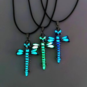 Luminous Skeleton Cross Necklace Gothic Punk Skull Pendant Glow In The Dark Alloy Jewelry For Night Club Party Halloween