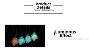 Macro view of luminous Viking pendants showing four different glowing colors in the dark