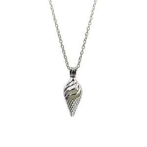 Collana con ciondolo a cono gelato luminoso in finitura argento e catena in metallo