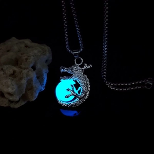 Collier Pendentif Dragon Lumineux Glow In The Dark Alliage Mythe Dragon Ball Chaîne Collier Pour Homme Bijoux
