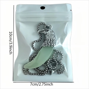 Collana luminosa a dente di lupo con ciondolo testa d'aquila in confezione trasparente
