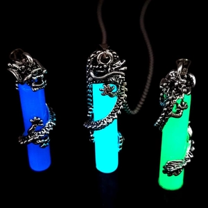 Luminous Dragon Pendant Necklace Vintage Zinc Alloy Glow In The Dark 3D Wrap Animal Jewelry For Men Women Hip Hop Party Accessory
