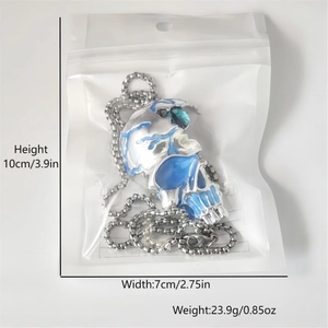 Detailed size and weight view of a punk skull pendant with a blue cat eye stone inlay