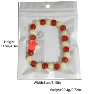 Ghost charm bead bracelet for Halloween with size details and weight measurements