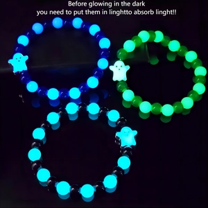 Luminous Halloween ghost beaded bracelets set with glow-in-the-dark effects