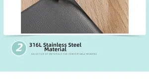 Detail der 316L Edelstahl-Schließe und des schwarzen geflochtenen Lederarmbands