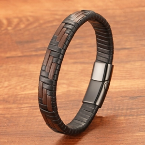 Multi-layer Hand-woven Leather Punk Bracelet For Men Women Stainless Steel Magnetic Clasp Retro Braided Casual Jewelry Gift