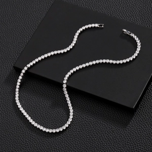 Hip Hop Alloy Tennis Chain Necklace Unisex Iced Out Single Row Rhinestone Cuban Link Bracelet Street Style Fashion Jewelry