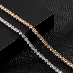 Hip hop tennis bracelets in gold and silver finish with round cut cubic zirconia stones
