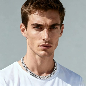 Hip Hop Iced Out Cuban Link Chain Necklace For Men Zinc Alloy Rhinestone Full Diamond Minimalist Geometric Choker Jewelry Gift