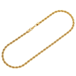Chaîne de collier torsadée dorée classique en acier inoxydable avec fermoir mousqueton
