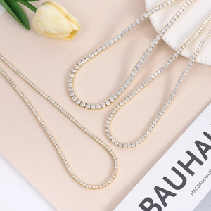 Schicke 4mm Gold-Tennis-Halskette mit funkelndem Zirkonia für Damen und Herren