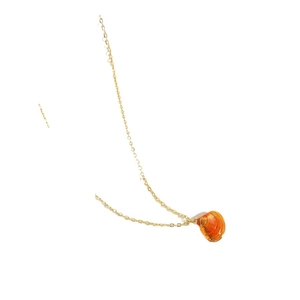 Hawaii stijl dopamine oranje schelp hanger ketting met delicate gouden schakelketting