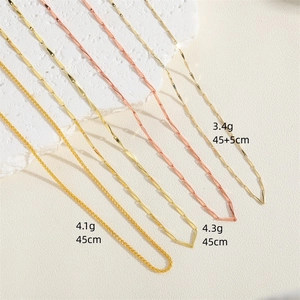 Elegant gold water wave and rope chain necklace with adjustable 45+5cm length for women