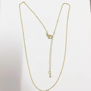Gold plated thin cable chain necklace with lobster clasp and teardrop tail pendant