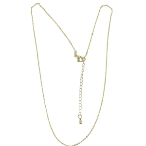 Minimalist 18K gold plated O-link chain necklace with lobster clasp and teardrop charm