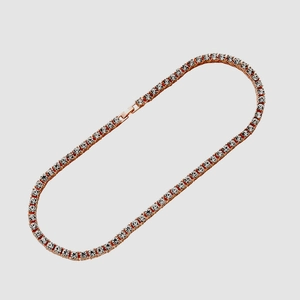 Collier rivière classique argenté avec cristaux de zircone cubique à coupe ronde