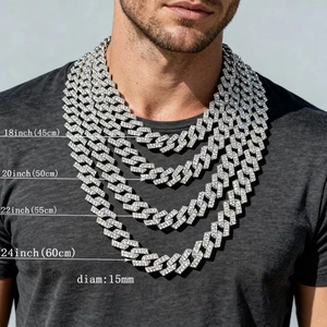 Chaîne Cuban Link Losange Hip Hop en Alliage Strass Collier Bracelet pour Hommes Femmes Streetwear Fête Bijoux